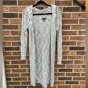 Crochet hooded cardigan